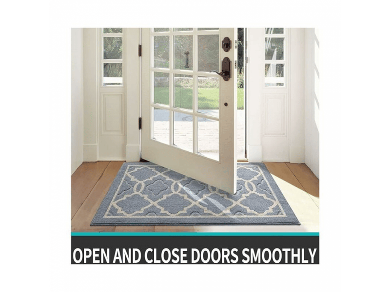  Paillasson antidérapant,tapis de porte intérieur et extérieur absorbant et résistant,tapis d'entrée lavable en machine,anti-poussière - 60 x 90 cm,gri  - Conforama C