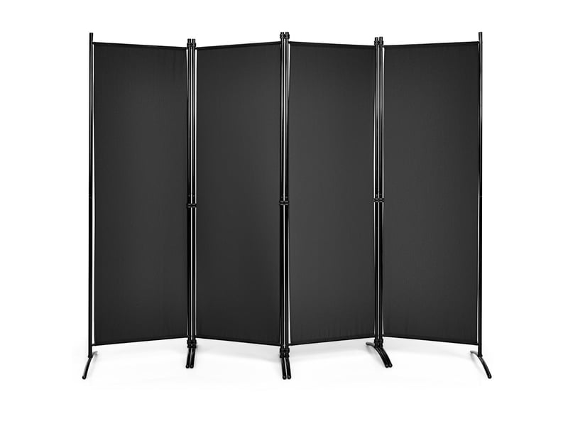 Paravent pliable 220 x 173 cm séparation de pièce design compact style moderne en fer noir 20_0020001  - Conforama A