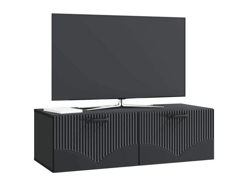  Meuble tv - banc tv - meuble de rangement mural noir 98 x 41 x 30 cm bois d'ingénierie  - Conforama C