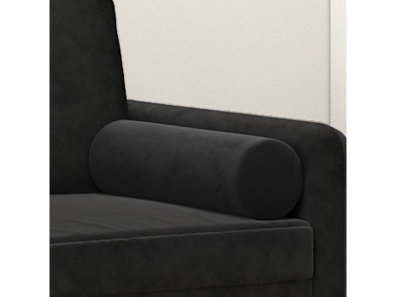  Lot de 2 coussins décoratifs noir ø15x50 cm velours cf60884  - Conforama E