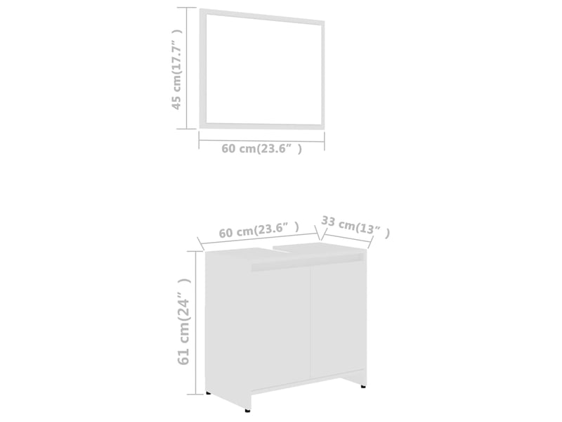 Ensemble de meubles de salle de bain blanc bois d'ingénierie cf63901  - Conforama E
