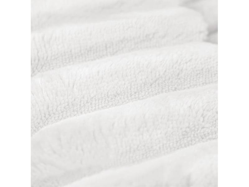  Méridienne en tissu côtelé avec assise profonde et structure en mousse, sans montage, pour salon, blanc  - Conforama E