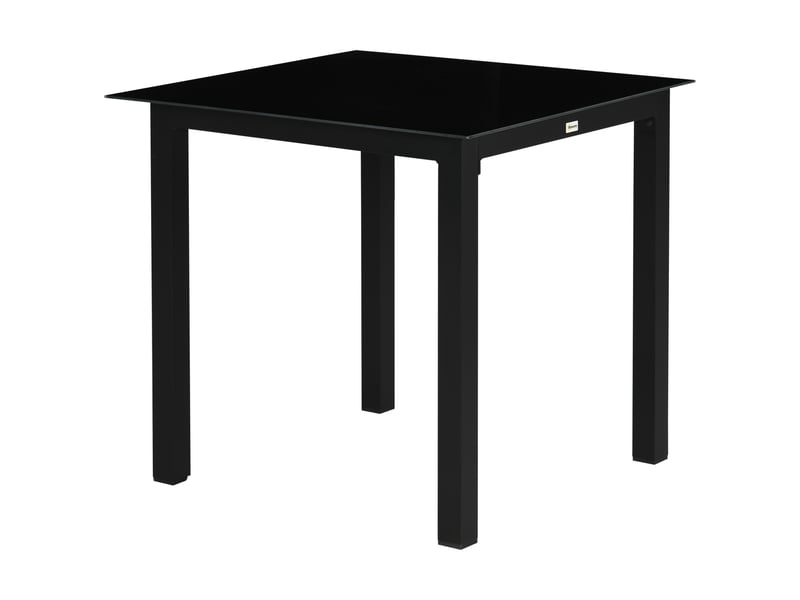 Table de jardin, table d'extérieur, table de salon de jardin, résistante aux intempéries, 80 x 80 x 74 cm, noire - Conforama B