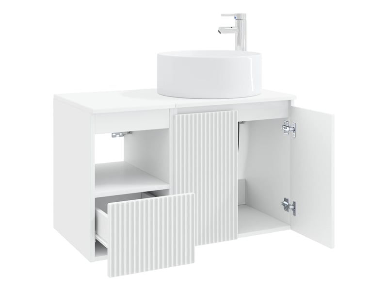  Ensemble de mobilier de salle de bain 2 pc blanc cf63995  - Conforama D