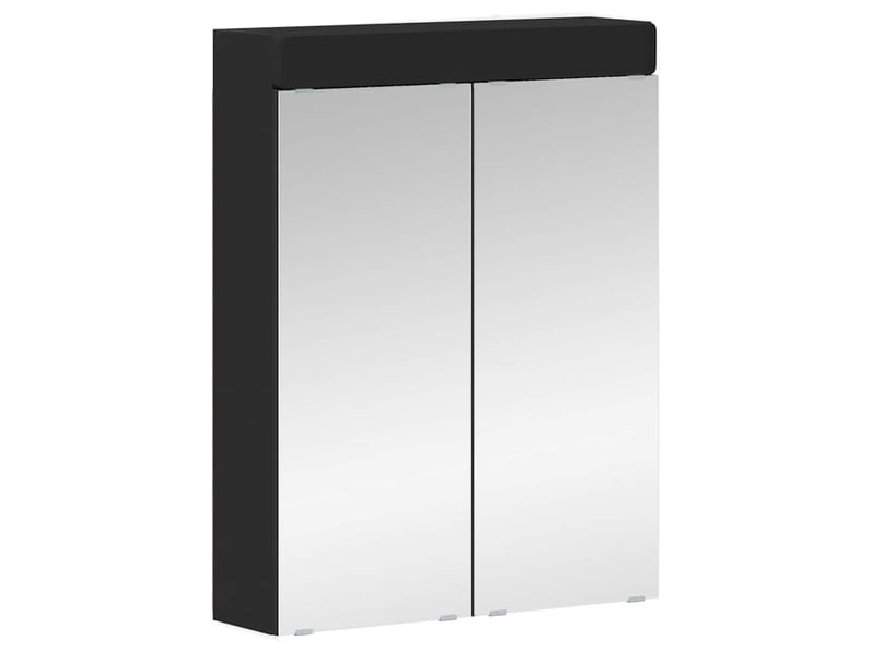  Amoire de salle de bain avec miroir, cabinet de salle de bain tulum noir cf64963  - Conforama A