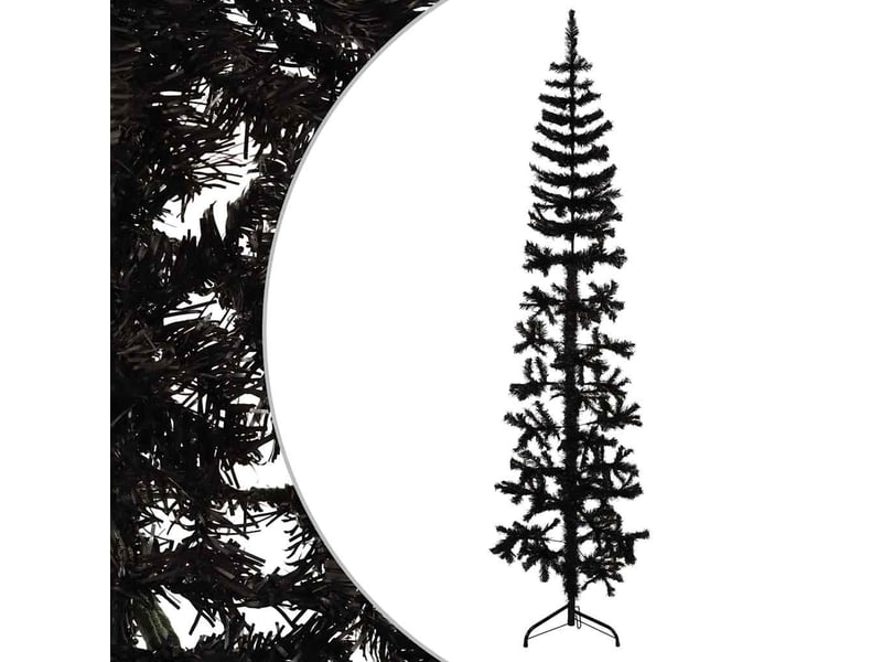  Demi sapin de noël, arbre de noël artificiel mince avec support noir 240 cm  - Conforama C