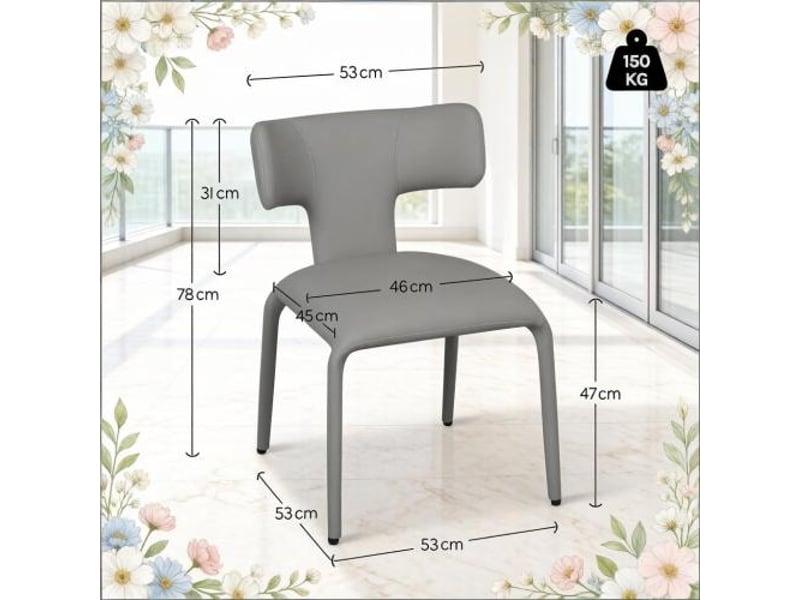  Chaises esthétiques pour salon et cuisine - chaises de bureau à dossier incurvé - chaises longues (lot de 2)  - Conforama C