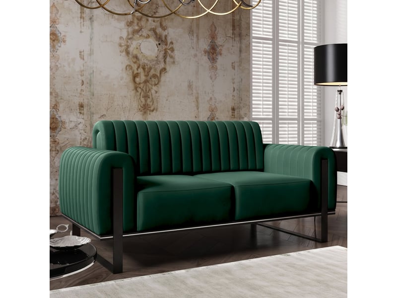  Selsey parissa - canapé - 164 cm - velours vert pieds noirs Parissa - Conforama B
