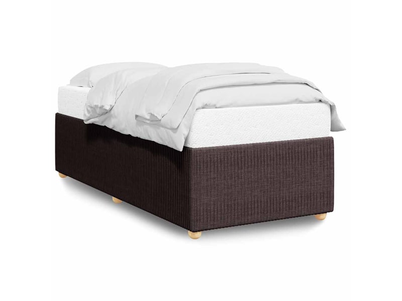  Lit simple- lit adulte -  cadre de lit sans matelas marron foncé 80x200 cm tissu  - Conforama A