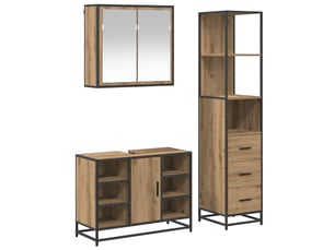 Ensemble de mobilier de salle de bain 3 pc chêne artisanal cf64299