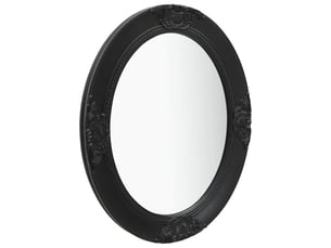 Miroir ovale à fixer coloris noir <strong></strong>  <strong></strong> - 50 cm x 60 cm