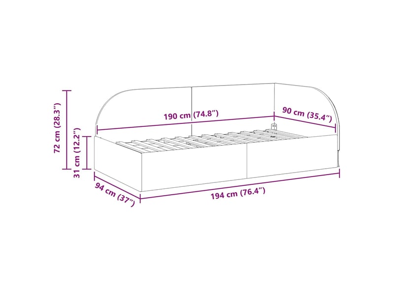 Lit adulte, lit simple, cadre de lit d'angle bordeaux90cmx190cm velours cf6951 - Conforama E