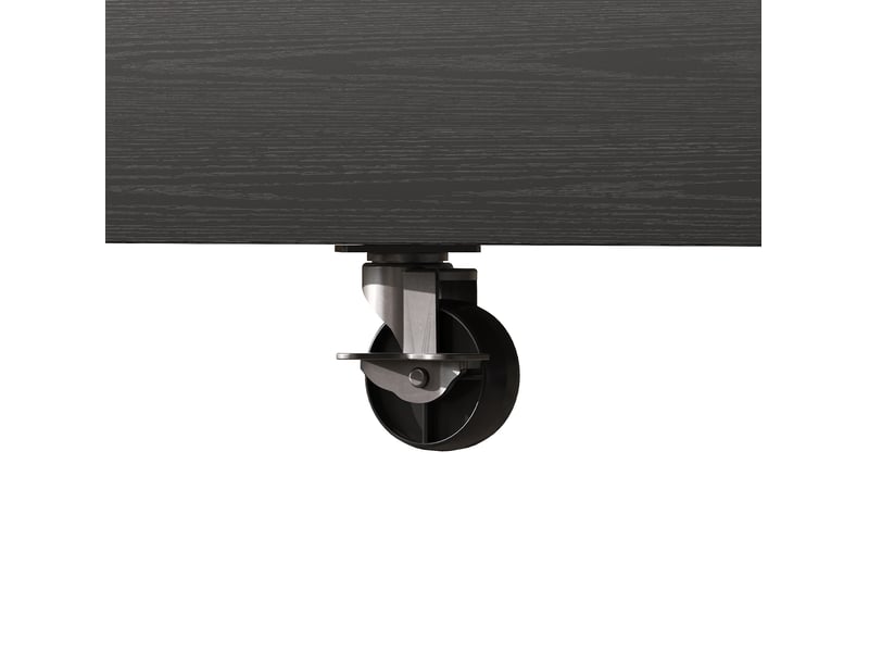  Desserte de cuisine 120.2x45.3x91.5 cm plateau extensible avec raccordement électrique mdf noir  - Conforama D