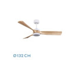 Ventilateur de plafond fabrilamp oriente dc blanchêtre 3 pales 132 cm 6 vitesses led 26 w télécommande