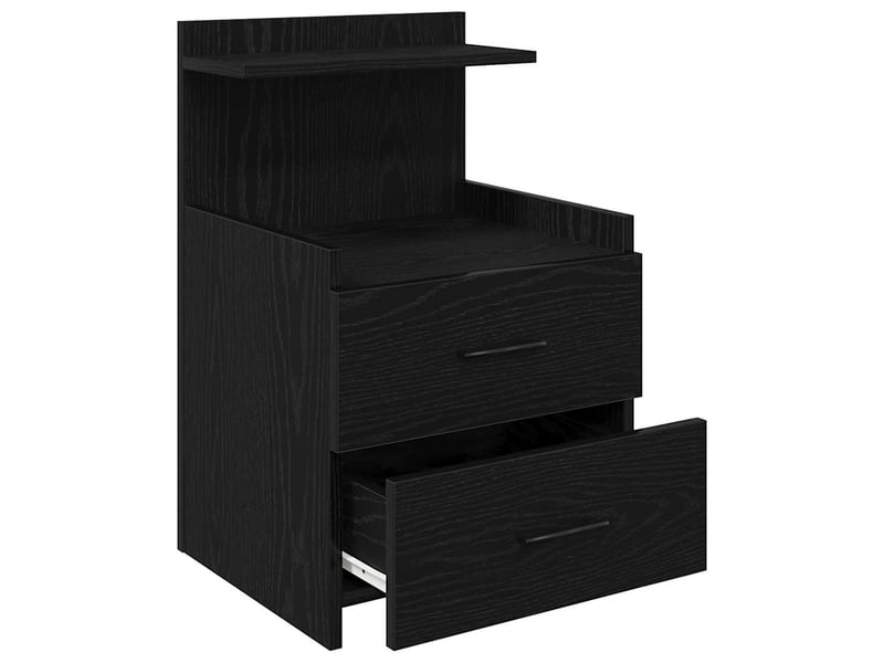  Tables de chevet 2 pièces avec 2 tiroirs noir 40 x 36,5 x 62 cm  - Conforama E
