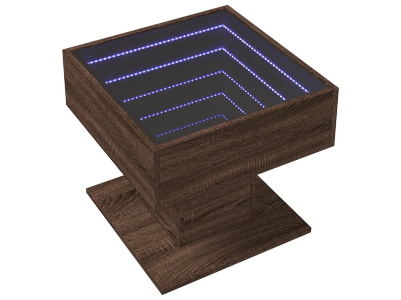  Table basse - table de salon - table à thé avec led chêne marron 50x50x45 cm bois d'ingénierie  - Conforama C