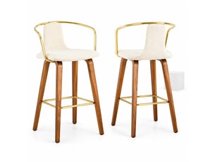 tabouret de bar <strong>STILVORA</strong> - blanc hauteur d'assise 67.5 cm vendu Par paire