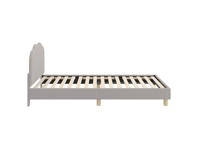 Cadre de lit pour enfants - lit jeune avec tête de lit gris clair 90x200 cm  - Conforama E