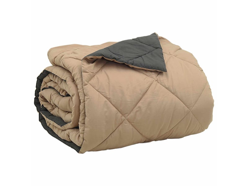 Duvet - couette d'été simple 200 x 200 cm été 200 gsm anthracite et taupe - Conforama E
