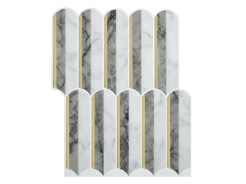  Sticker adhésif effet marbre ogive 25x30cm gris  - Conforama A