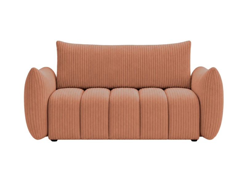 Moorea - canapé droit convertible gros velours côtelé 2 places terracotta - Conforama A