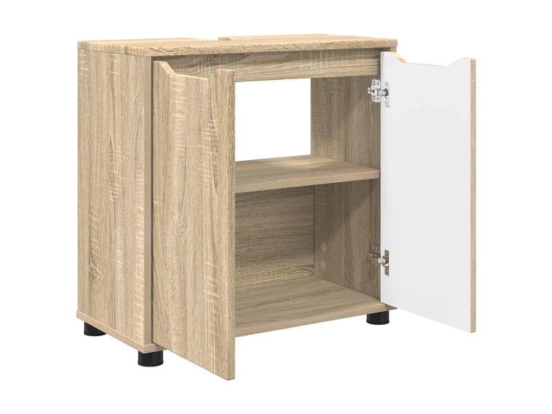  Armoire de lavabo de salle de bain chêne sonoma 60x30x60 cm  - Conforama E