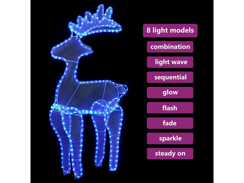  Décoration de noël de renne avec maille 306 led 60x24x89 cm  - Conforama D
