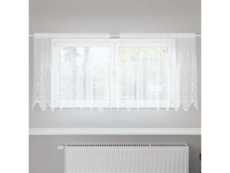  Rideau en dentelle, rideau ajouré, voilage blanc 100 x 200 cm polyester cf43636  - Conforama B