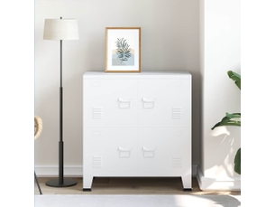 Coffre de rangement, boîte de rangement de rangement industriel blanc 75x40x80 cm acier
