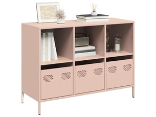 Buffet - bahut - meuble de rangement rose 101,5x39x73,5 cm acier laminé à froid