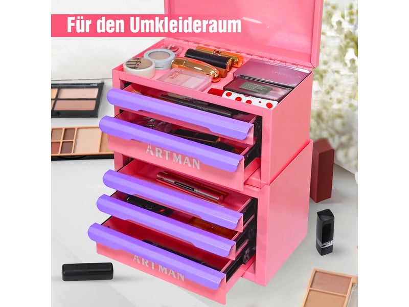  Organisateur de bureau en acier 5 tiroirs rose et violet 28.5 x 15.8 x 32 cm W3655P451446 - Conforama B