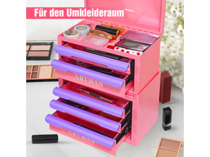Organisateur de bureau en acier 5 tiroirs rose et violet 28.5 x 15.8 x 32 cm