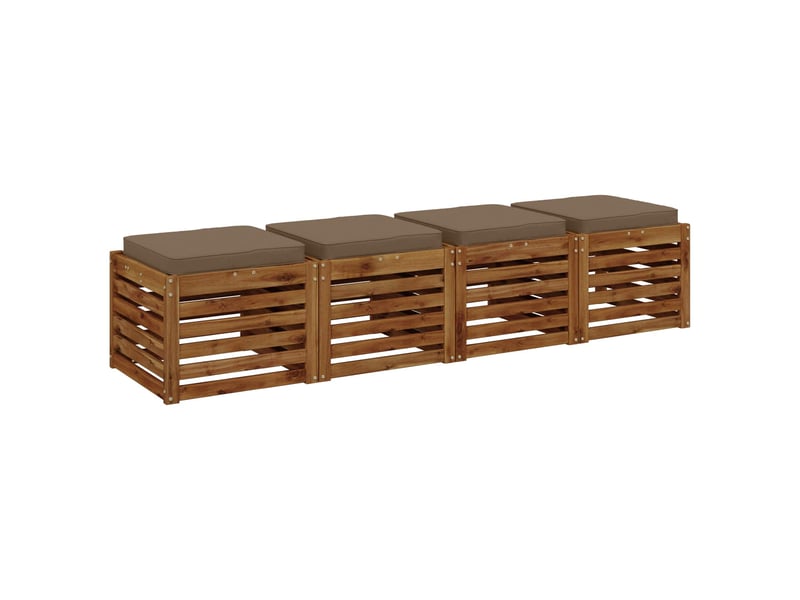 Lot de 4 coussins de siège, coussins d'assise vught 100 % polyester taupe cf60744  - Conforama C