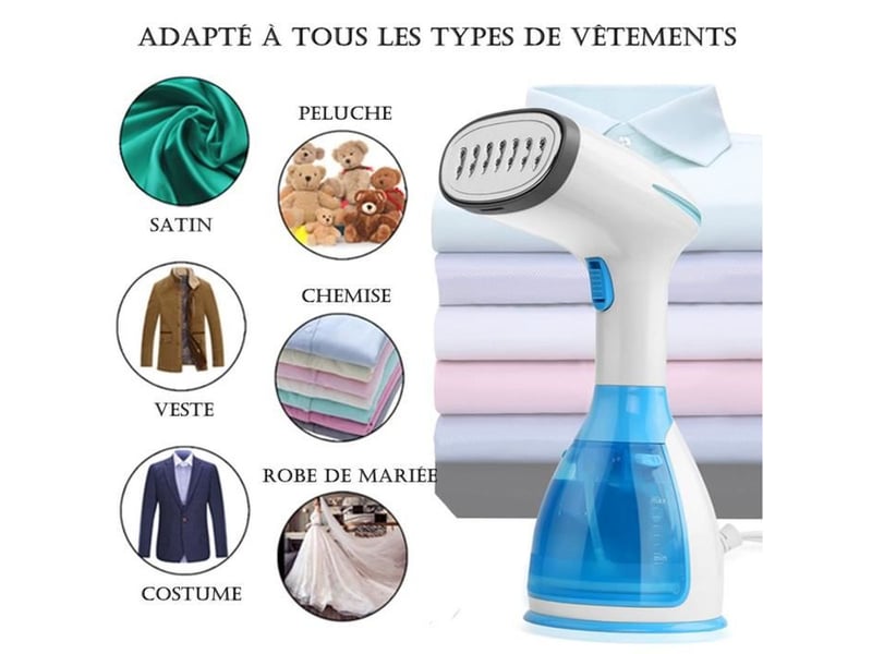  Defroisseur vapeur portatif 1500w 280 ml 2 m 9 min avec 2 brosses  - Conforama D
