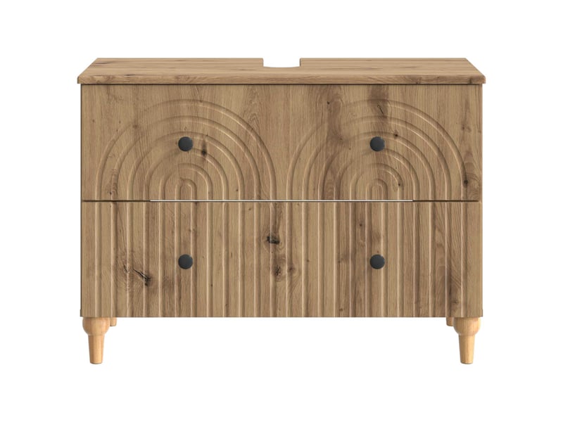  Meuble sous lavabo de salle de bain alkmaar chêne artisanal cf64802  - Conforama D