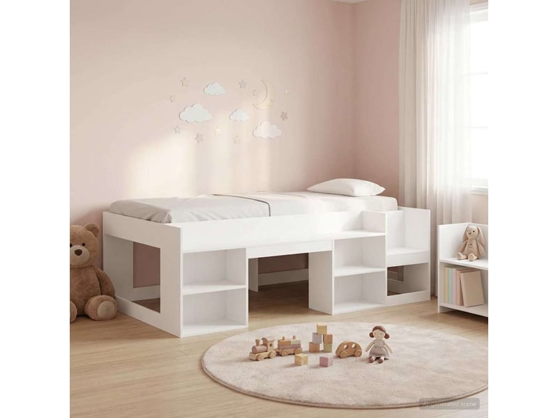  Cadre de lit pour enfants - lit jeune avec rangement blanc 90 x 190 cm  - Conforama B
