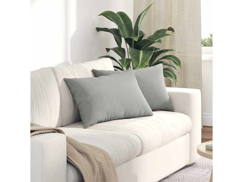 Lot de 2 coussins de canapé, coussins décoratifs tissu gris clair 60 x 40 cm cf58843 - Conforama B