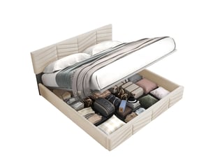 Lit coffre 180x200 cm <strong></strong>  <strong></strong> coloris beige