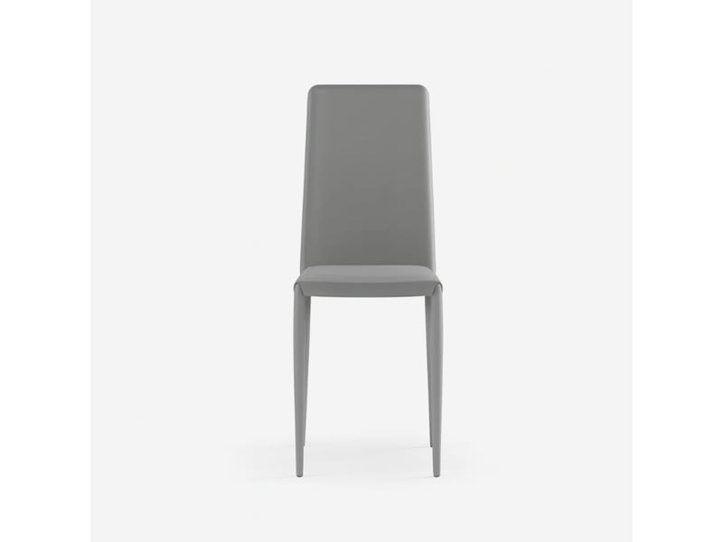  Lot de 4 chaises de salle à manger empilables en similicuir arianna - gris foncé  - Conforama E
