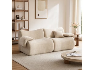 Canapé droit fixe <strong>MEUBLES COSY</strong> <strong></strong> 2 places Tissu marron