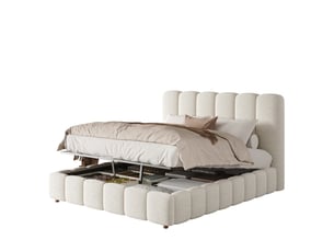 Lit coffre 140x190 cm <strong>OKWISH</strong>  <strong></strong> coloris blanc