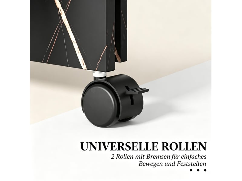 Table pliante 120x80x73 cm extensible panneau de particules noir marbré imitation - Conforama D