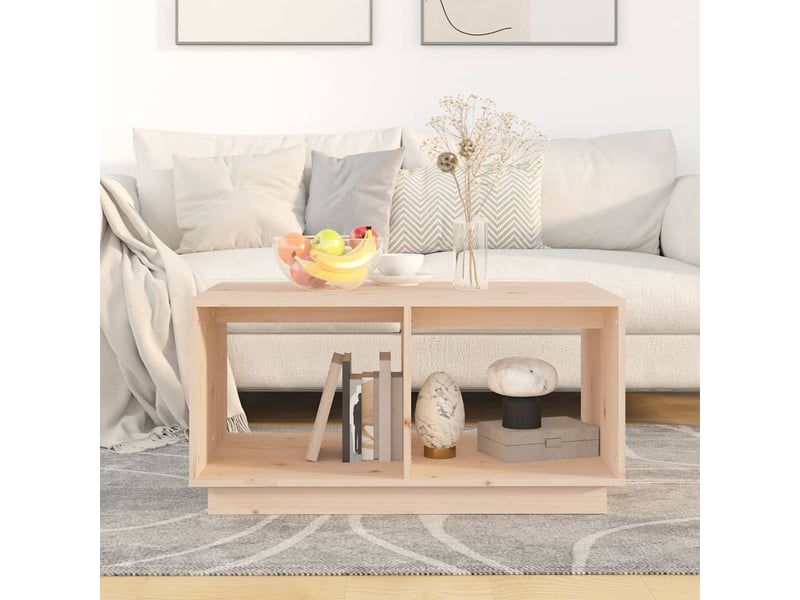  Table basse | table d'appoint salon 80x50x40 cm bois massif de pin  - Conforama C