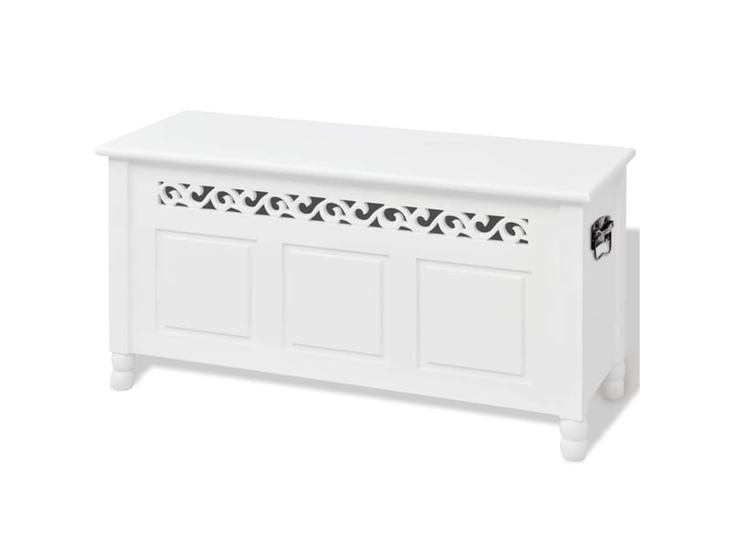  Banc chambre, banc de rangement en style baroque pfdm blanc  - Conforama A