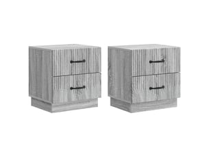 Table de chevet - cabinet de chevet - table de nuit 2 pc sonoma gris 43 x 34,5 x 44,5 cm