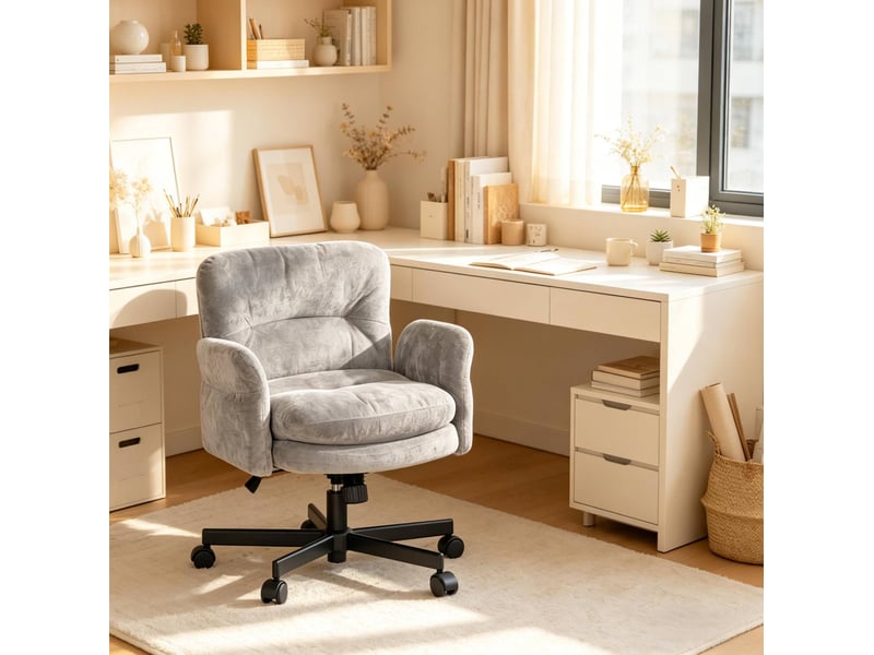  Chaise de bureau pivotante 360° réglable en hauteur avec accoudoirs evryae  - Conforama B