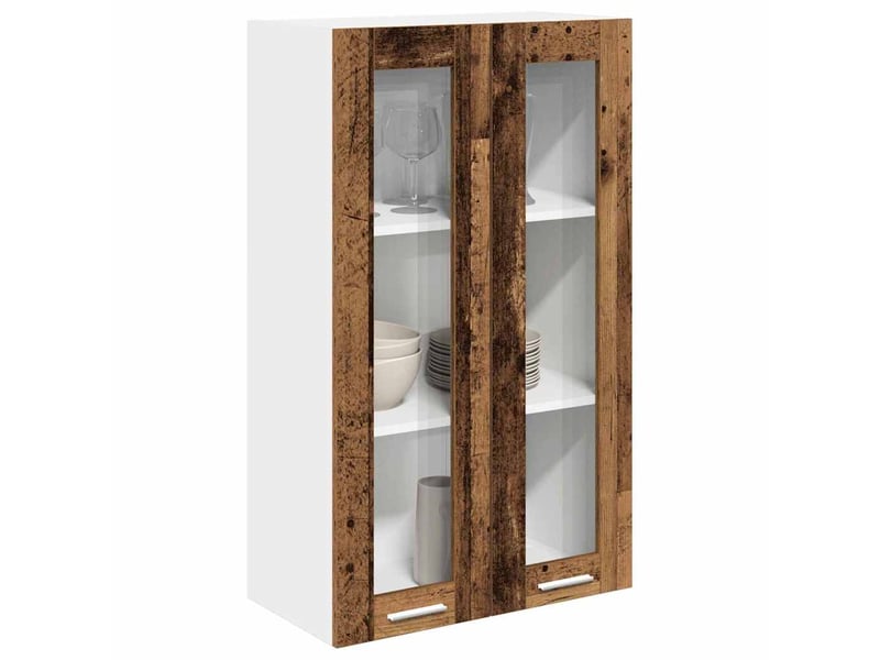 Meuble de rangement cuisine, armoire suspendue bois ancien 60x31x100cm shl7669 - Conforama C