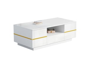 Table basse rectangulaire coloris blanc <strong></strong> <strong>Fay Lum</strong> - 50 cmx100 cm