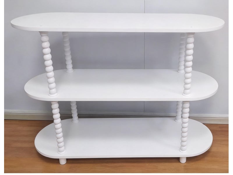  Console étroite 3 niveaux avec rangement, table d’appoint moderne pour salonchambreentrée - mdf - idéale petits espaces - blanc PHK_346MVV4G - Conforama C