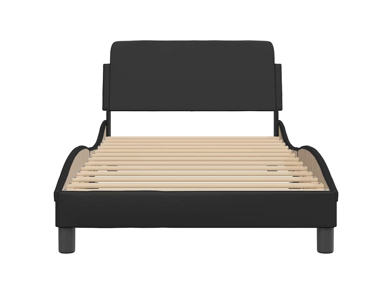  Lit simple- lit adulte -  cadre de lit dover noir 100x200 cm similicuir  - Conforama C